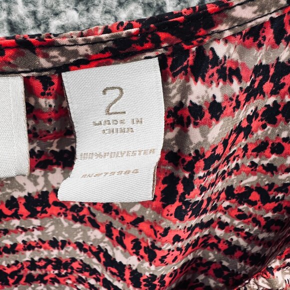 Chicos Womens Top 2 Large Red Tan Sleeveless Pullover Shirt Lightweight Comfy - Picture 5 of 9